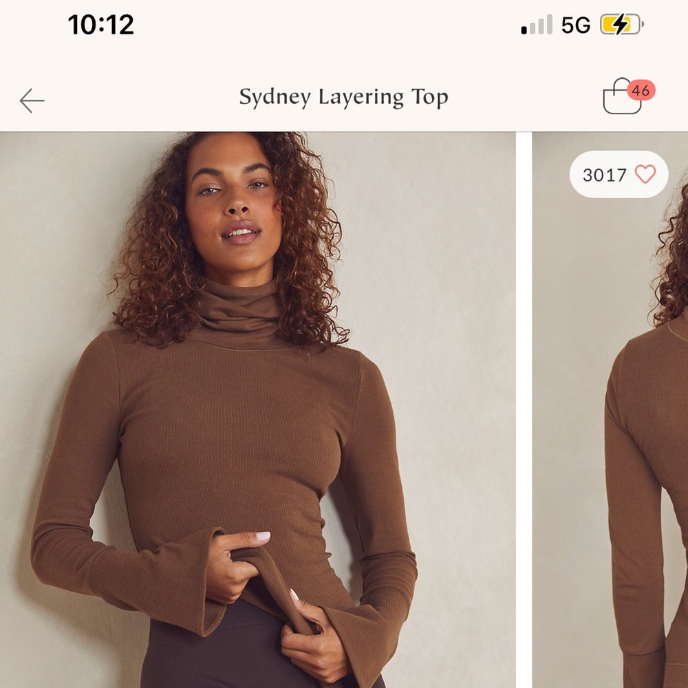 ISO FREE PPL SYDNEY LAYERING TOP IN BROWN M OR L